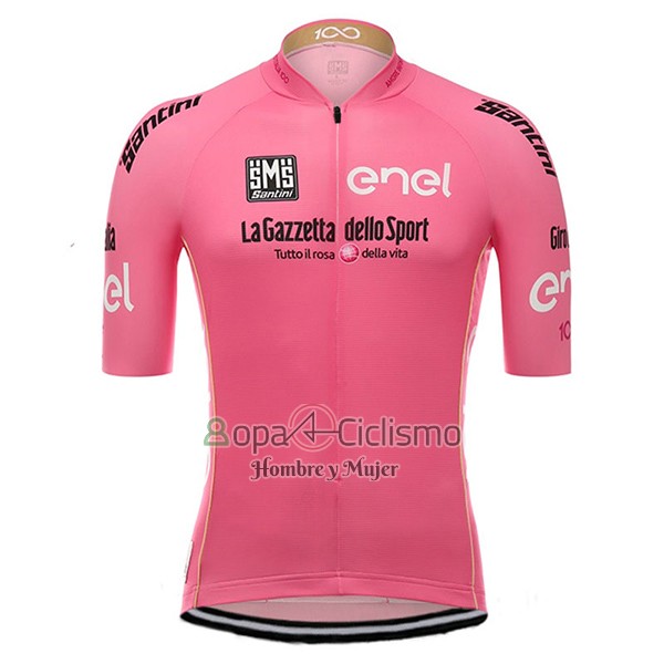 Giro d'Italia Ropa Ciclismo Culotte Corto 2017 Hombre Mangas Cortas Rosa
